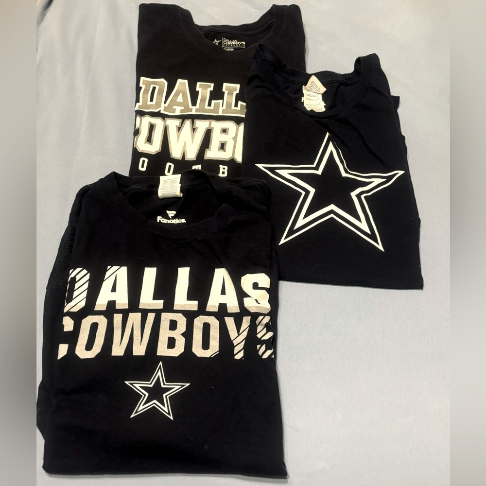 Dallas Cowboys t-shirts. 2 Fanatics brand and 1 Dallas Cowboys Authentic.
